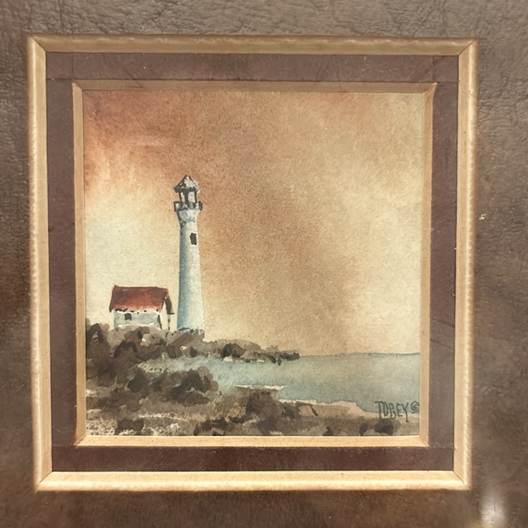 Original Miniature Watercolor On Paper By W. Girard Tobey Artist Signed - Picture 3 of 8